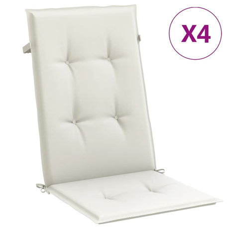Vidaxx stolehynder 4 stk høj ryg 120x50x4 cm stof blandet creme