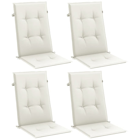 Vidaxx stolehynder 4 stk høj ryg 120x50x4 cm stof blandet creme