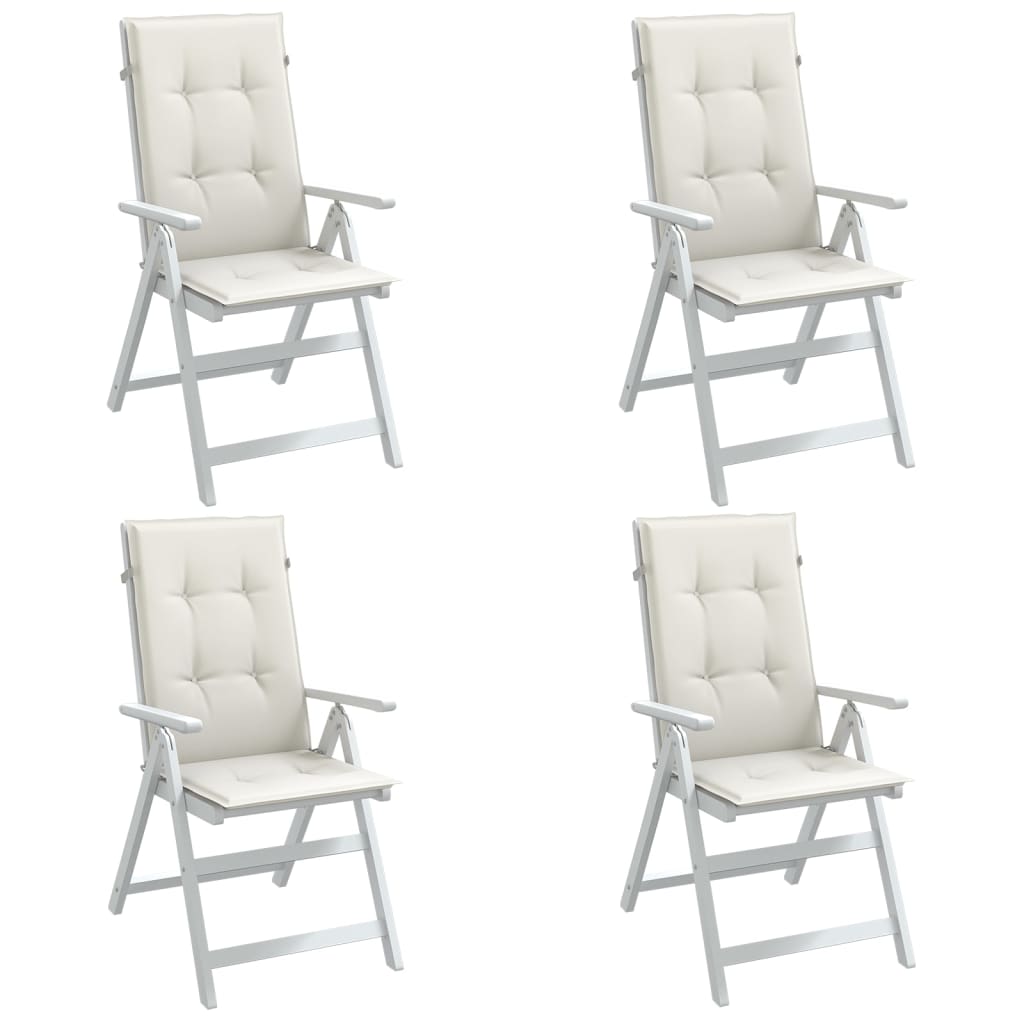 Vidaxx stolehynder 4 stk høj ryg 120x50x4 cm stof blandet creme
