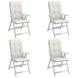 Vidaxx stolehynder 4 stk høj ryg 120x50x4 cm stof blandet creme