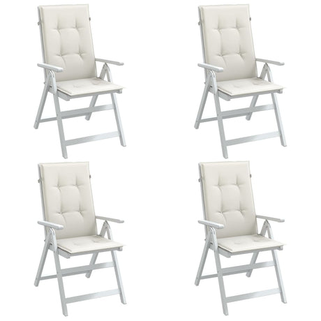 Vidaxx stolehynder 4 stk høj ryg 120x50x4 cm stof blandet creme