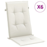 Vidaxx stolehynder 6 stk høj ryg 120x50x4 cm stof blandet creme