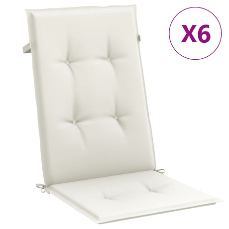 Vidaxx stolehynder 6 stk høj ryg 120x50x4 cm stof blandet creme