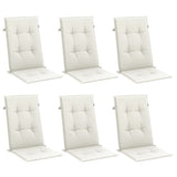 Vidaxx stolehynder 6 stk høj ryg 120x50x4 cm stof blandet creme