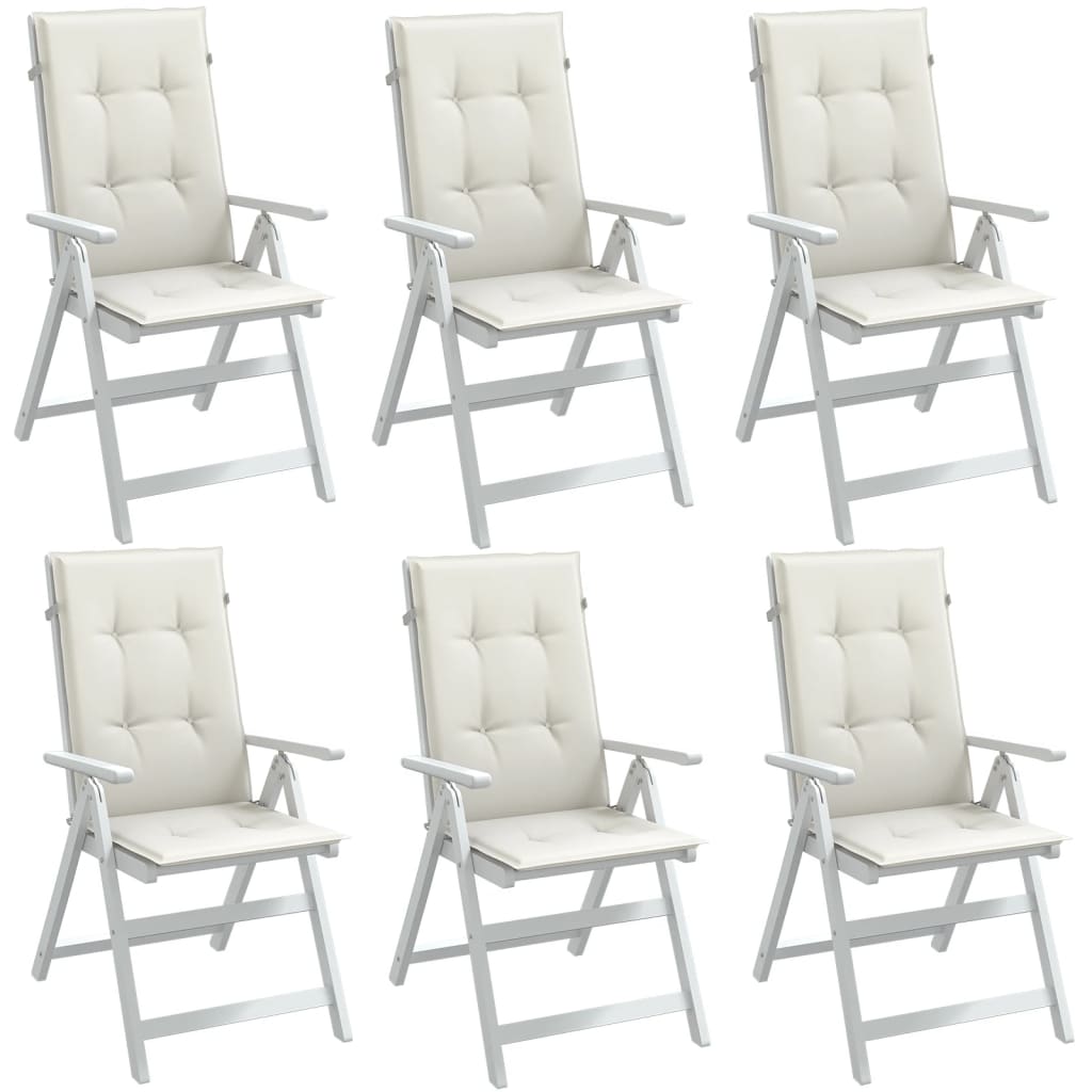 Vidaxx stolehynder 6 stk høj ryg 120x50x4 cm stof blandet creme