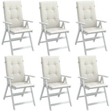 Vidaxx stolehynder 6 stk høj ryg 120x50x4 cm stof blandet creme