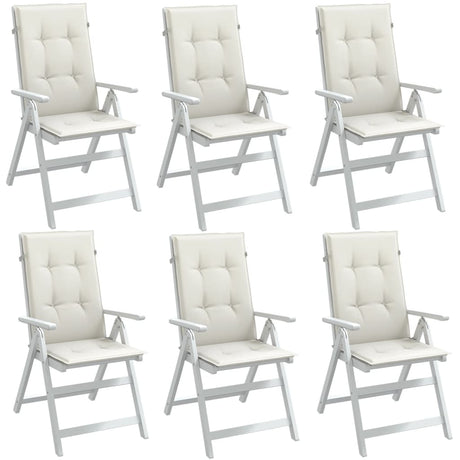 Vidaxx stolehynder 6 stk høj ryg 120x50x4 cm stof blandet creme