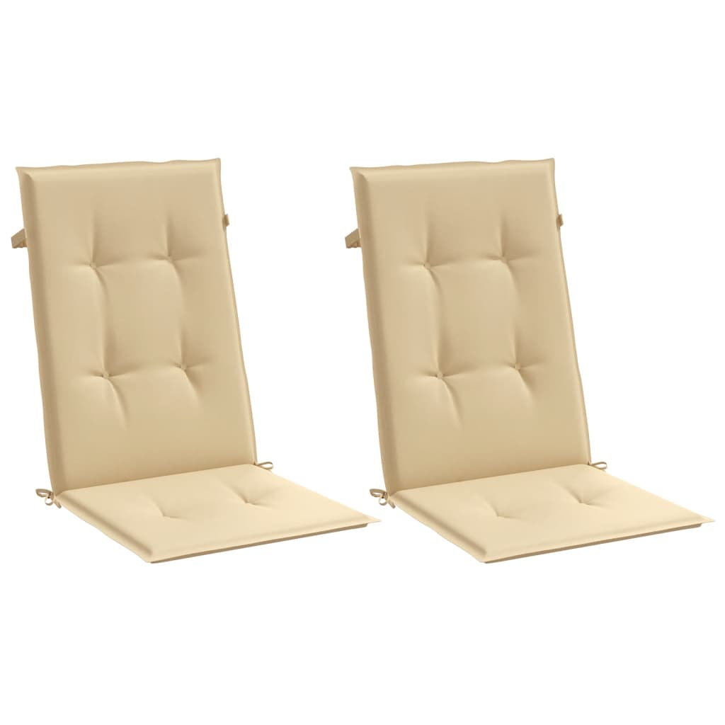 Vidaxx stolehynder 2 stk høj ryg 120x50x4 cm stof blandet beige