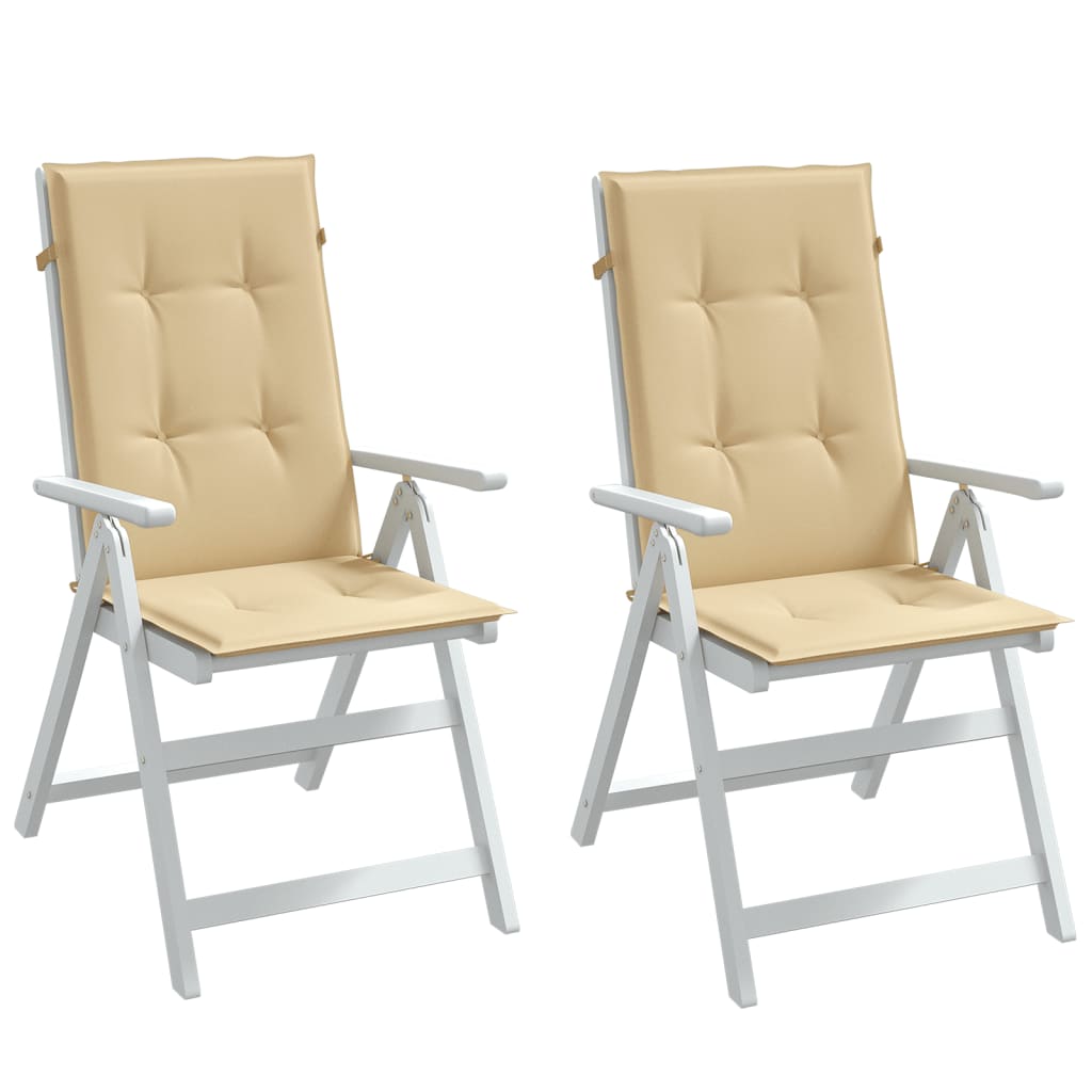 Vidaxx stolehynder 2 stk høj ryg 120x50x4 cm stof blandet beige