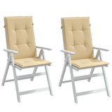 Vidaxx stolehynder 2 stk høj ryg 120x50x4 cm stof blandet beige
