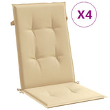 Vidaxx stolehynder 4 stk høj ryg 120x50x4 cm stof blandet beige
