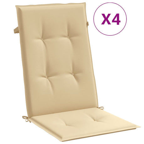 Vidaxx stolehynder 4 stk høj ryg 120x50x4 cm stof blandet beige
