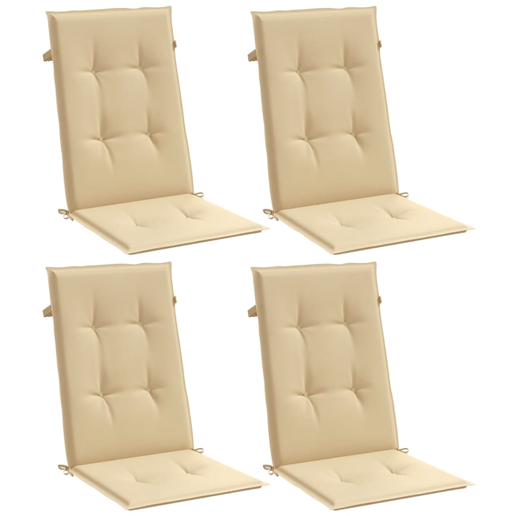 Vidaxx stolehynder 4 stk høj ryg 120x50x4 cm stof blandet beige