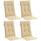 Vidaxx stolehynder 4 stk høj ryg 120x50x4 cm stof blandet beige