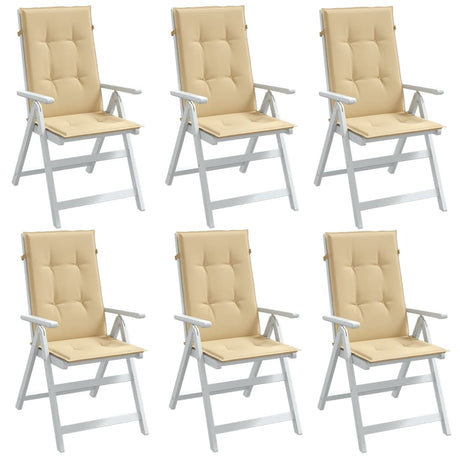 Vidaxx stolehynder 6 stk høj ryg 120x50x4 cm stof blandet beige