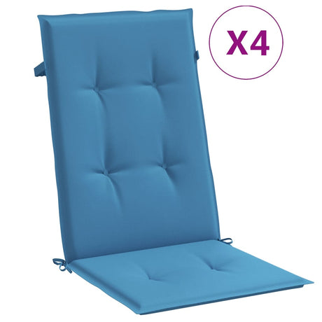 Vidaxx stolehynder 4 stk høj ryg 120x50x4 cm stof blandet blå