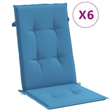 Vidaxx stolehynder 6 stk høj ryg 120x50x4 cm stof blandet blå