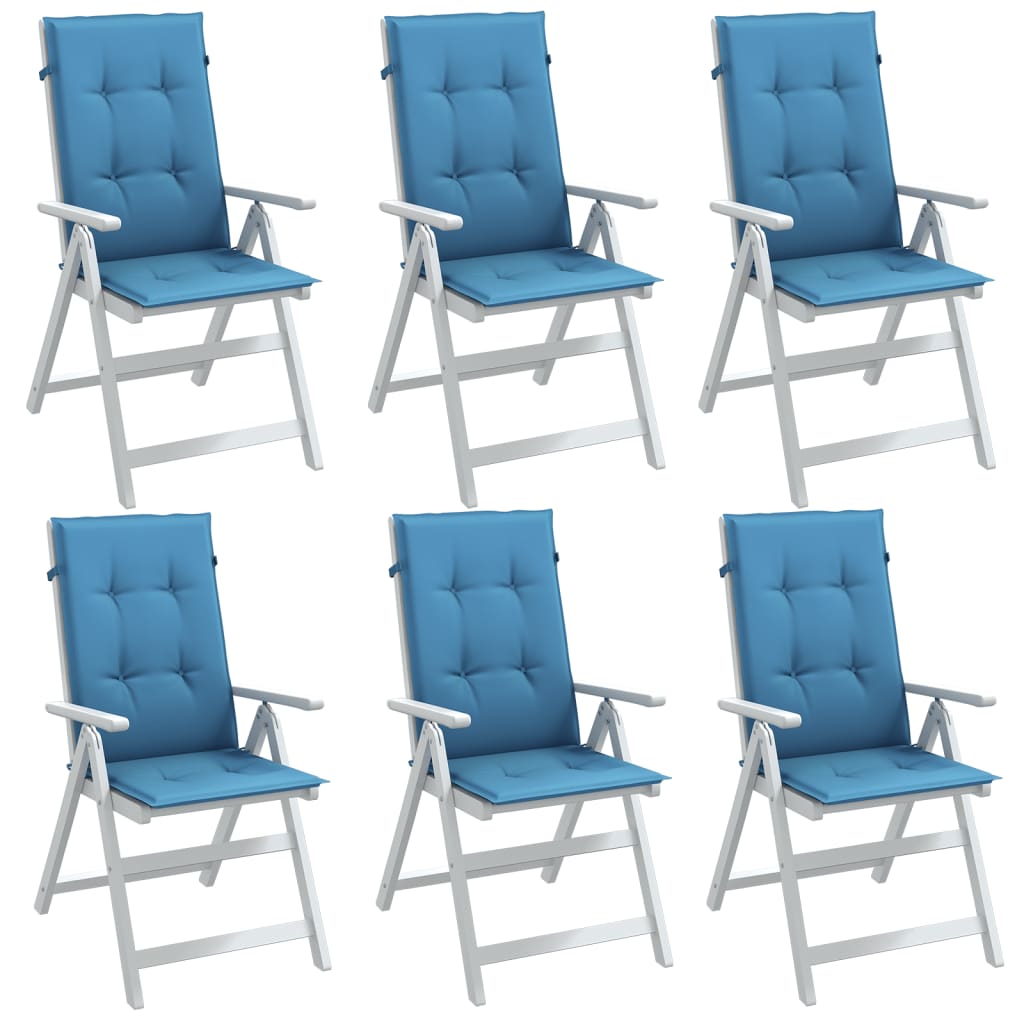 Vidaxx stolehynder 6 stk høj ryg 120x50x4 cm stof blandet blå