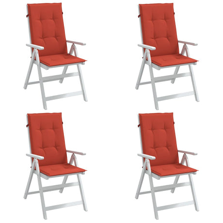 Vidaxx stolehynder 4 stk høj ryg 120x50x4 cm stof blandet rød