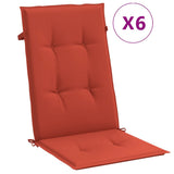 Vidaxx stolehynder 6 stk høj ryg 120x50x4 cm stof blandet rød