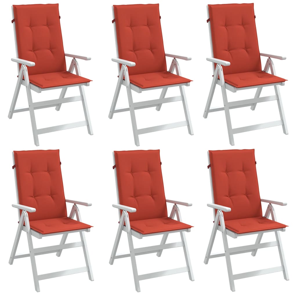 Vidaxx stolehynder 6 stk høj ryg 120x50x4 cm stof blandet rød