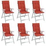 Vidaxx stolehynder 6 stk høj ryg 120x50x4 cm stof blandet rød