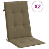 Vidaxx stolehynder 2 stk høj ryg 120x50x4 cm stof melange taupe