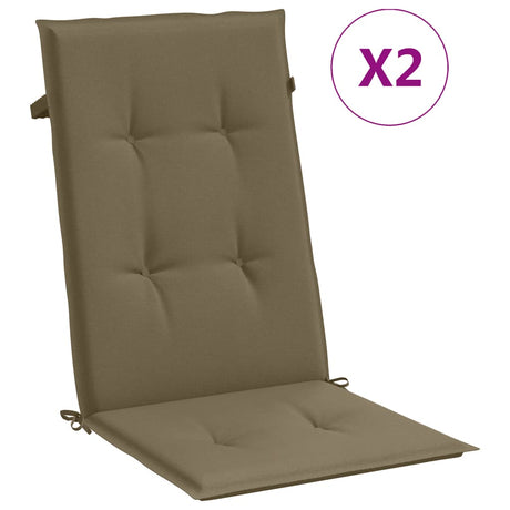 Vidaxx stolehynder 2 stk høj ryg 120x50x4 cm stof melange taupe