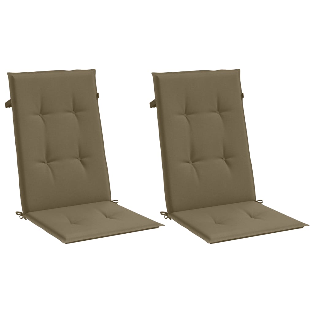 Vidaxx stolehynder 2 stk høj ryg 120x50x4 cm stof melange taupe