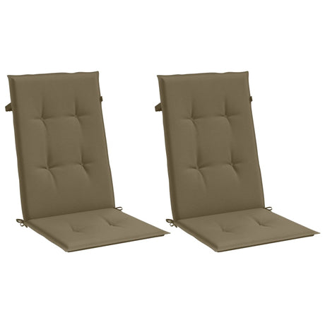 Vidaxx stolehynder 2 stk høj ryg 120x50x4 cm stof melange taupe