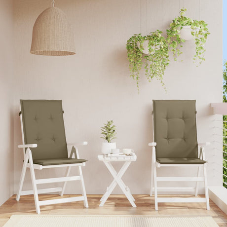 Vidaxx stolehynder 2 stk høj ryg 120x50x4 cm stof melange taupe