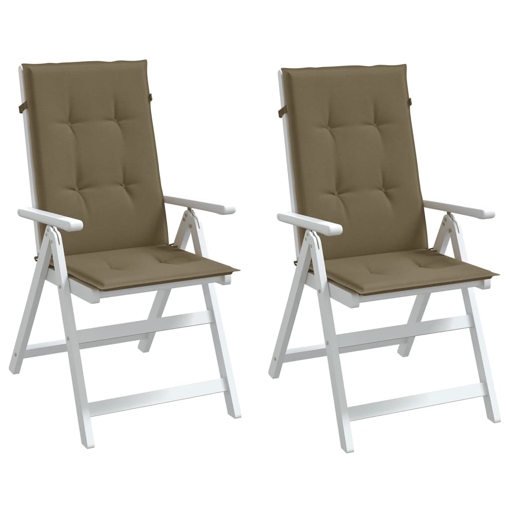 Vidaxx stolehynder 2 stk høj ryg 120x50x4 cm stof melange taupe