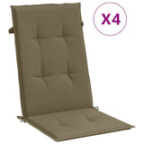 Vidaxx stolehynder 4 stk høj ryg 120x50x4 cm stof melange taupe