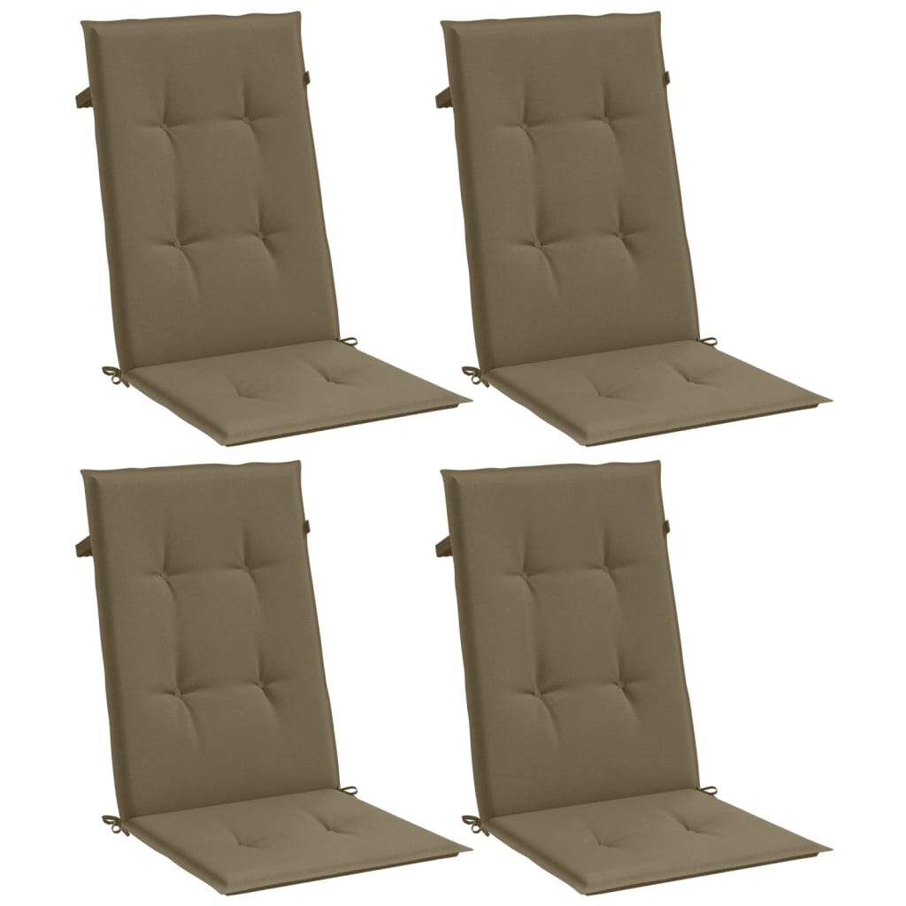 Vidaxx stolehynder 4 stk høj ryg 120x50x4 cm stof melange taupe