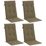 Vidaxx stolehynder 4 stk høj ryg 120x50x4 cm stof melange taupe