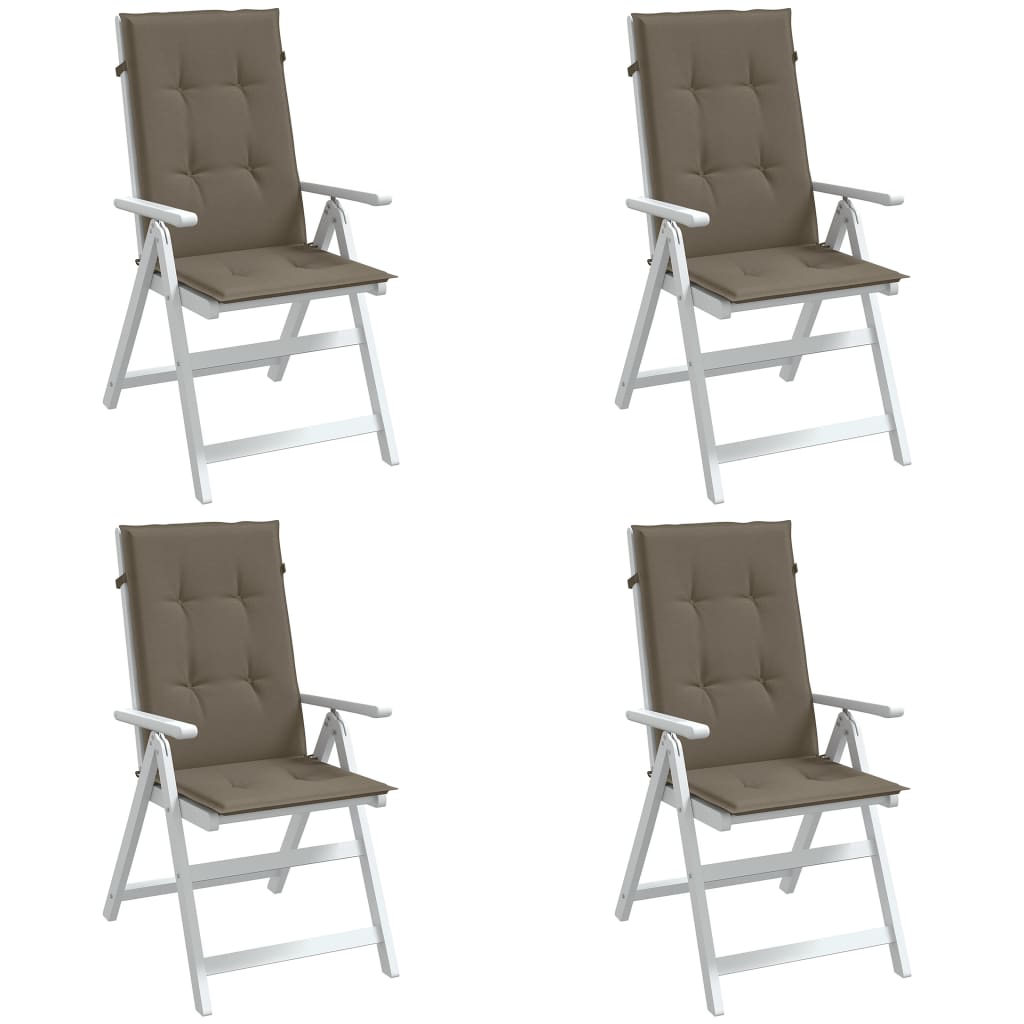 Vidaxx stolehynder 4 stk høj ryg 120x50x4 cm stof melange taupe