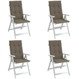 Vidaxx stolehynder 4 stk høj ryg 120x50x4 cm stof melange taupe