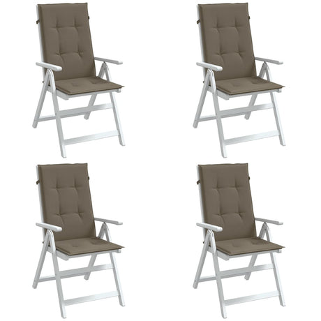 Vidaxx stolehynder 4 stk høj ryg 120x50x4 cm stof melange taupe