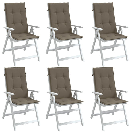 Vidaxx stolehynder 6 stk høj ryg 120x50x4 cm stof melange taupe