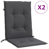 Vidaxx stolehynder 2 stk lav ryg 100x50x4 cm stof blandet antracit