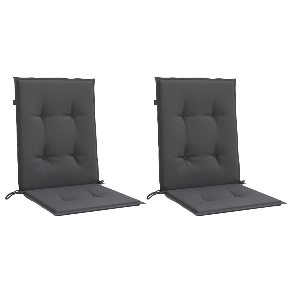 Vidaxx stolehynder 2 stk lav ryg 100x50x4 cm stof blandet antracit