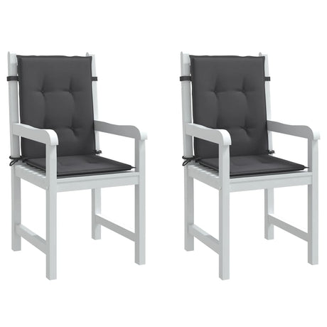 Vidaxx stolehynder 2 stk lav ryg 100x50x4 cm stof blandet antracit