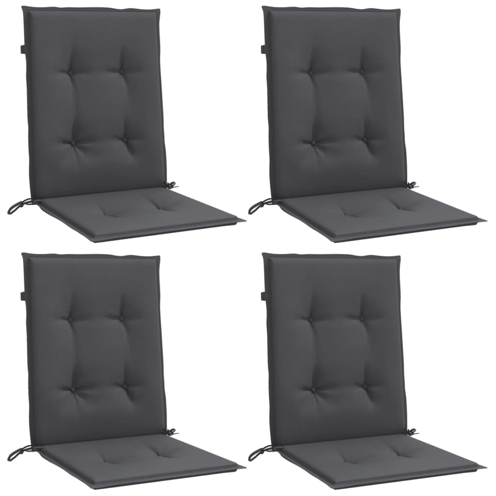VidaXL stolehynder 4 stk lav ryg 100x50x4 cm stof blandet antracit