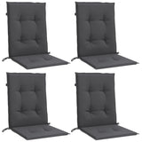 VidaXL stolehynder 4 stk lav ryg 100x50x4 cm stof blandet antracit