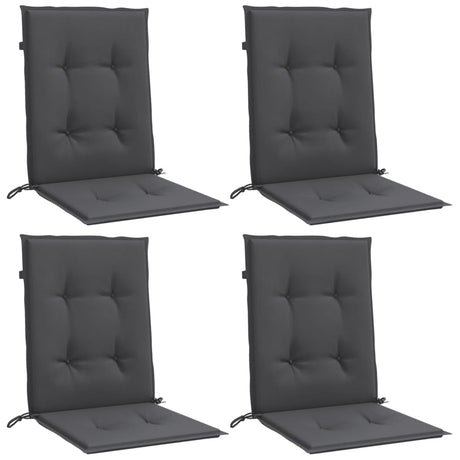 VidaXL stolehynder 4 stk lav ryg 100x50x4 cm stof blandet antracit