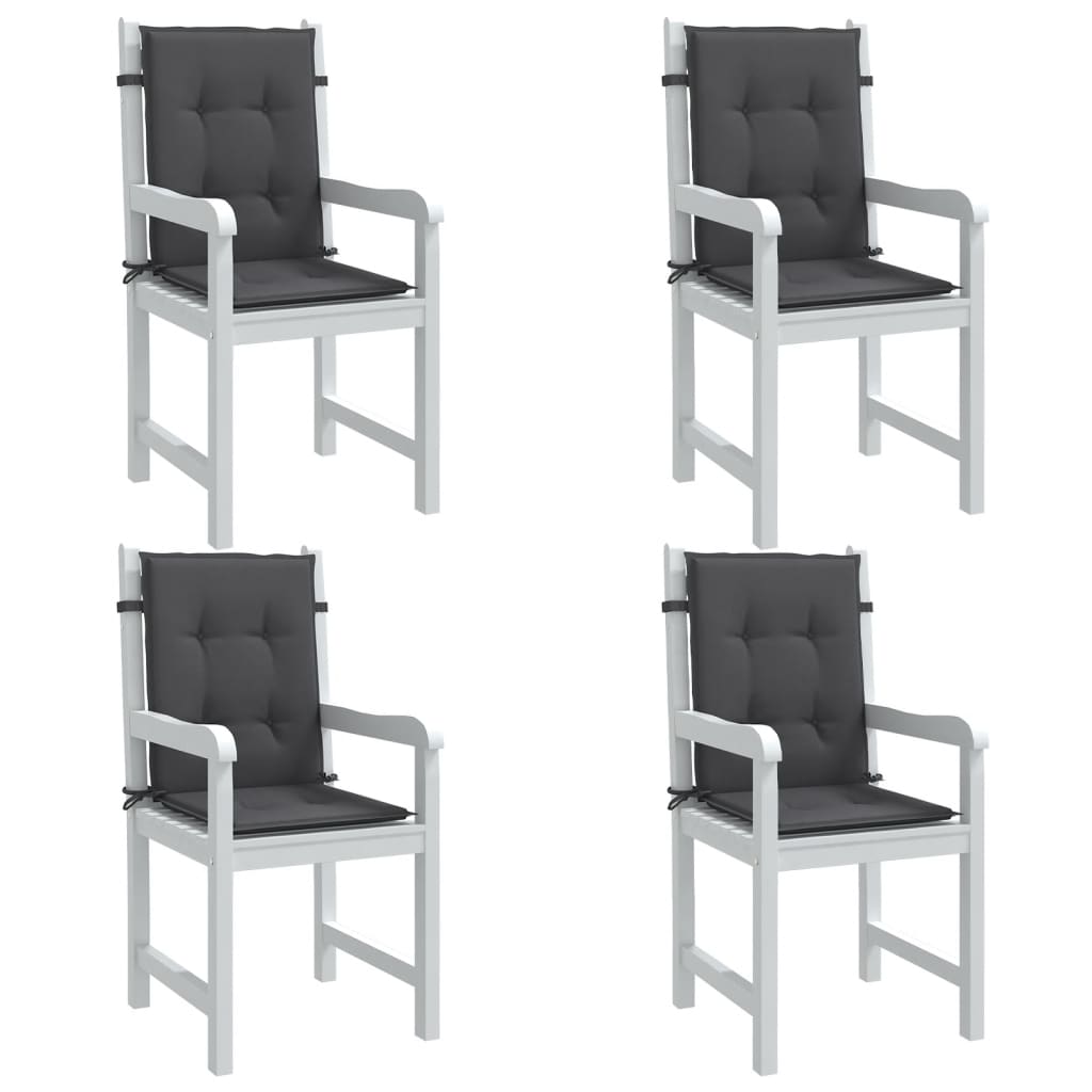 VidaXL stolehynder 4 stk lav ryg 100x50x4 cm stof blandet antracit