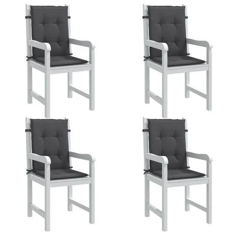 VidaXL stolehynder 4 stk lav ryg 100x50x4 cm stof blandet antracit