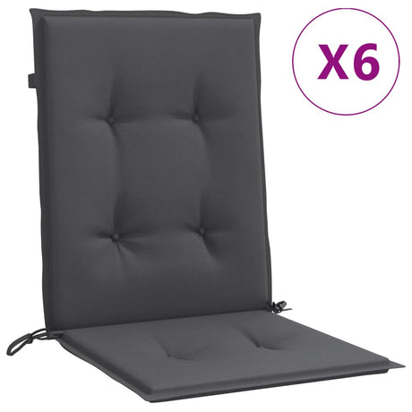 Vidaxx stolehynder 6 stk lav ryg 100x50x4 cm stof blandet antracit