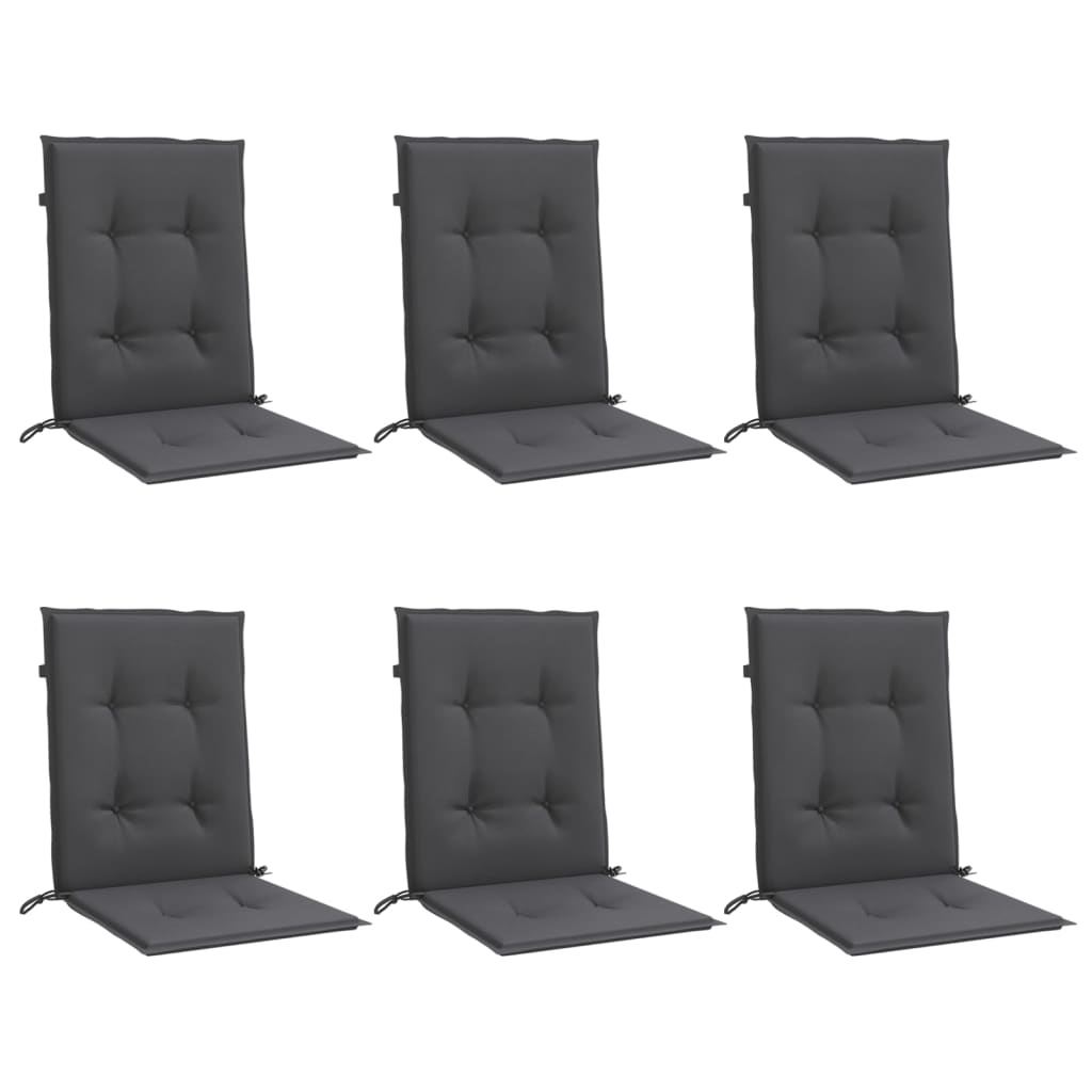 Vidaxx stolehynder 6 stk lav ryg 100x50x4 cm stof blandet antracit