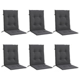 Vidaxx stolehynder 6 stk lav ryg 100x50x4 cm stof blandet antracit